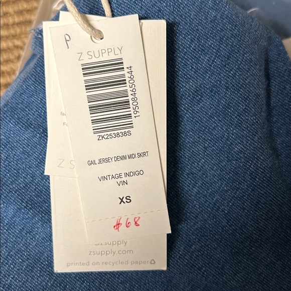 Z supply Gail Jersey denim midi skirt vintage indigo - Picture 4 of 4